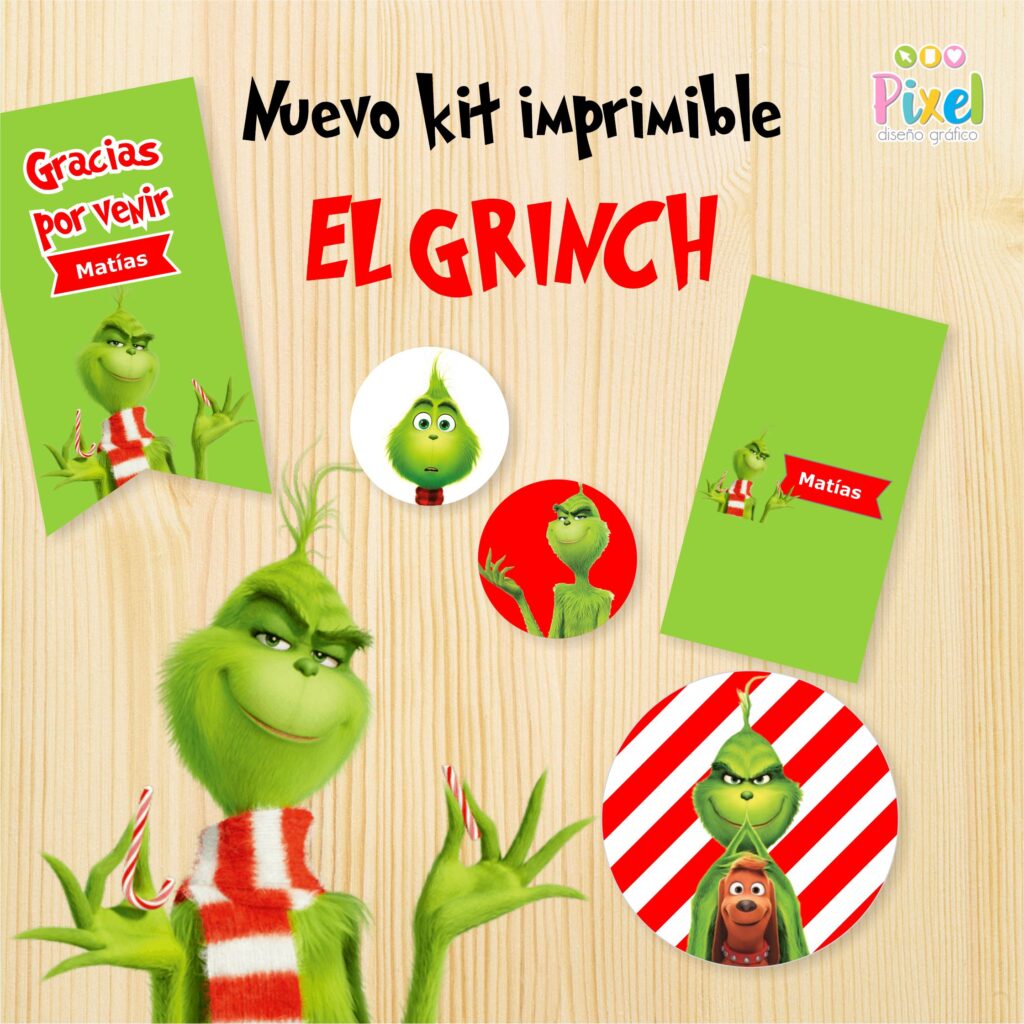 KIT IMPRIMIBLE EL GRINCH | Pixel Diseño Gráfico
